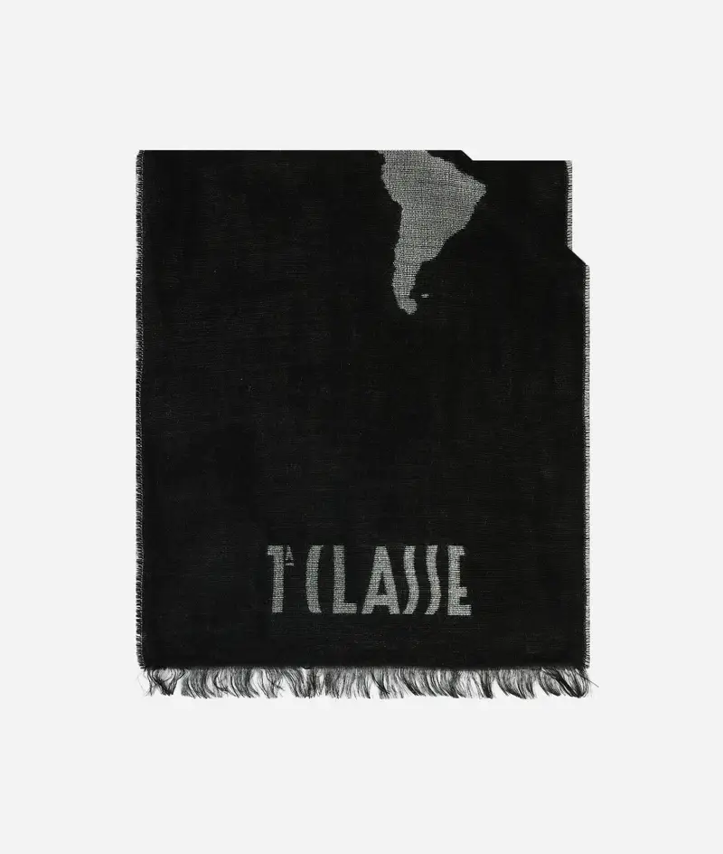 Sciarpa Geo Pieno in misto modal e lana 40x180 Grigio City