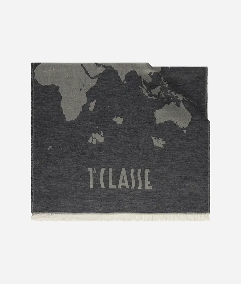 Sciarpa Geo Pieno in misto modal e viscosa 50x180 Blu Notte