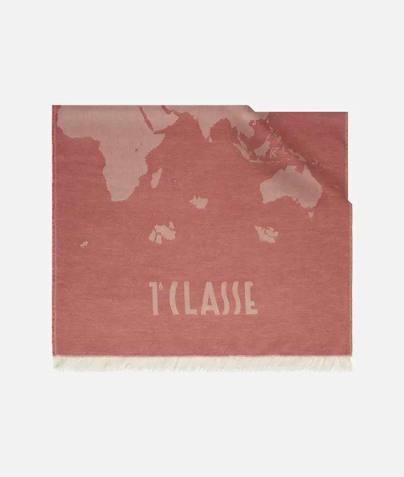 Sciarpa Geo Pieno in misto modal e viscosa 50x180 Rosa Fard