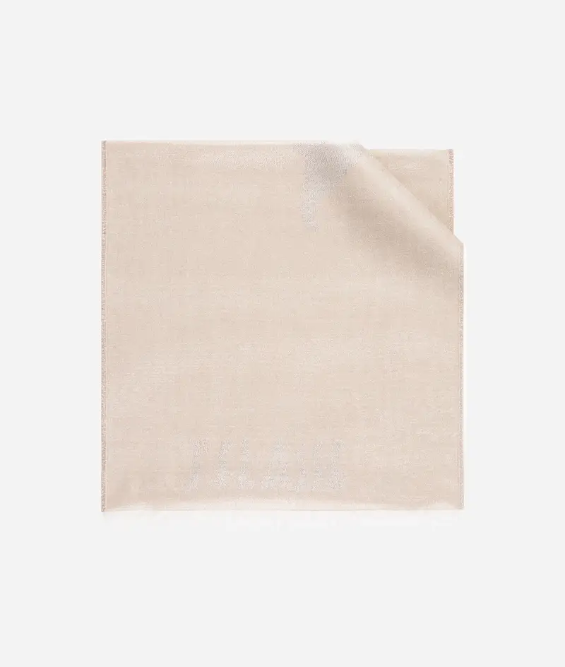 Sciarpa Geo Pieno Lurex in misto modal 42x170 Beige Chiaro