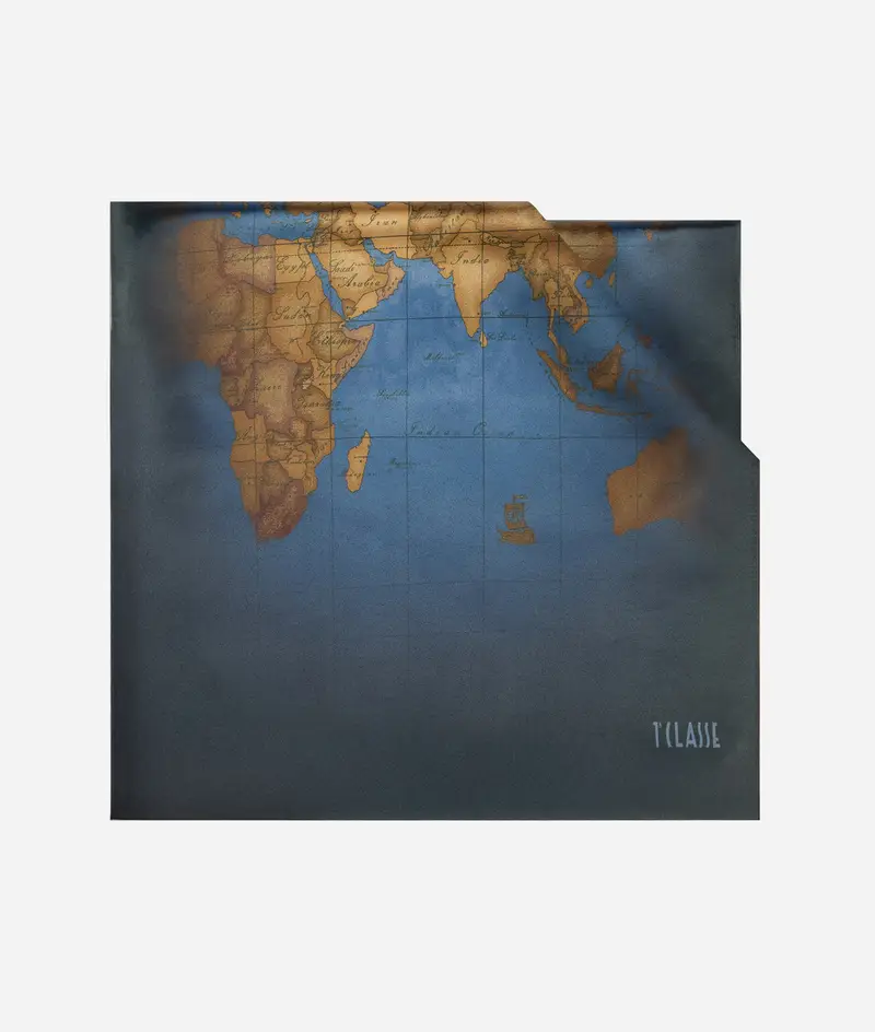 Sciarpa Geo Sfumato 45x170 Blu Notte