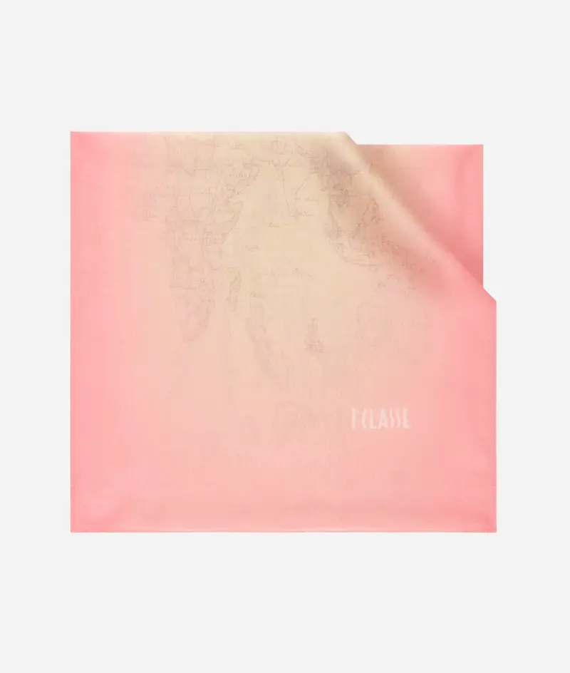 Sciarpa Geo Sfumato Delicato 48x180 Rosso Corallo