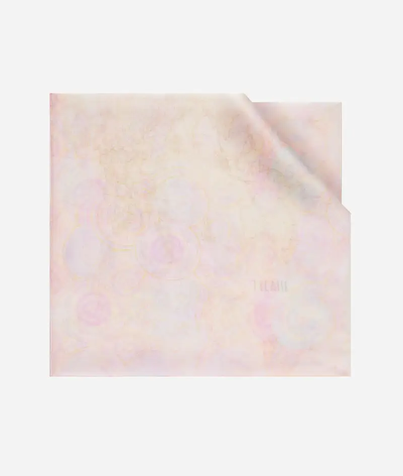 Sciarpa in georgette di seta Geo Dots Art 45x180 Sabbia