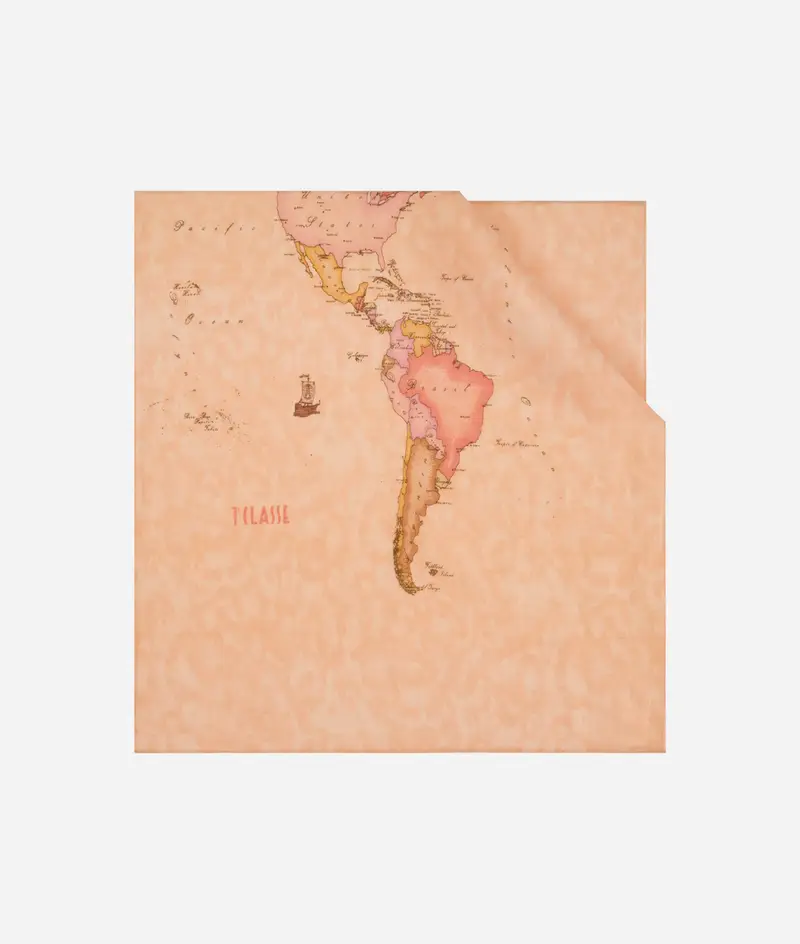 Sciarpa in misto cotone e seta Geo Color 44x160 Arancia