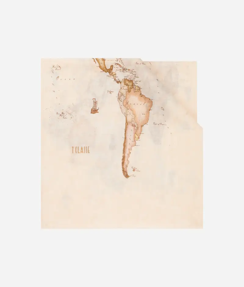 Sciarpa in misto cotone e seta Geo Color 44x160 Miele