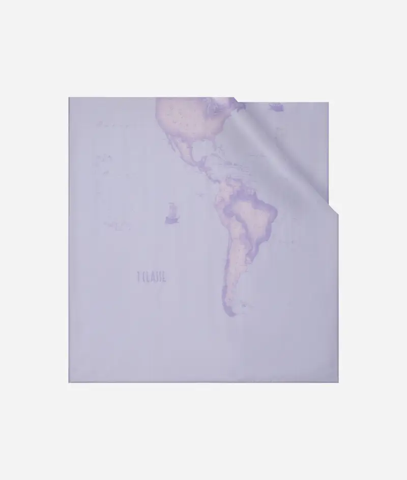 Sciarpa in misto cotone e seta Geo Colorato 44x160 Pervinca