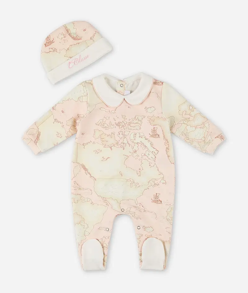 Set di tutina e cappellino Geo Dream Rosa