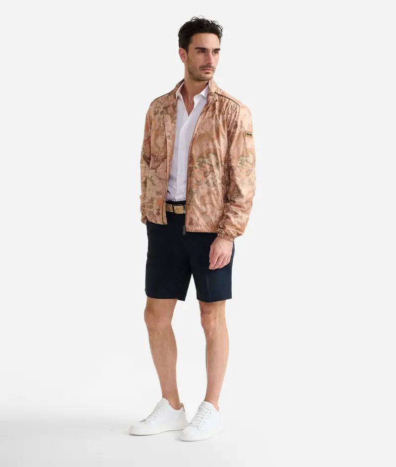 Shorts in cotone stretch Blu Notte