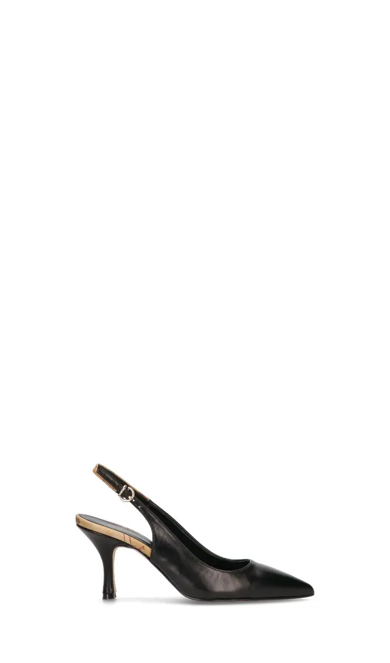 Slingback donna nera in pelle Vario