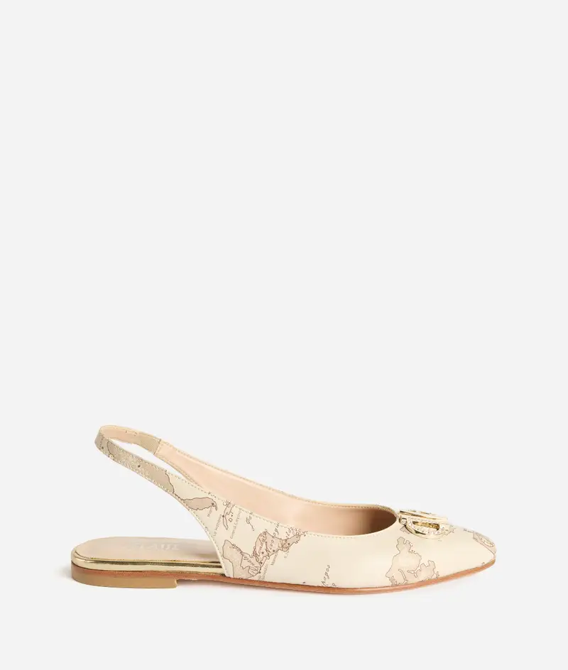 Slingback in eco nappa con logo 1C Geo Nude