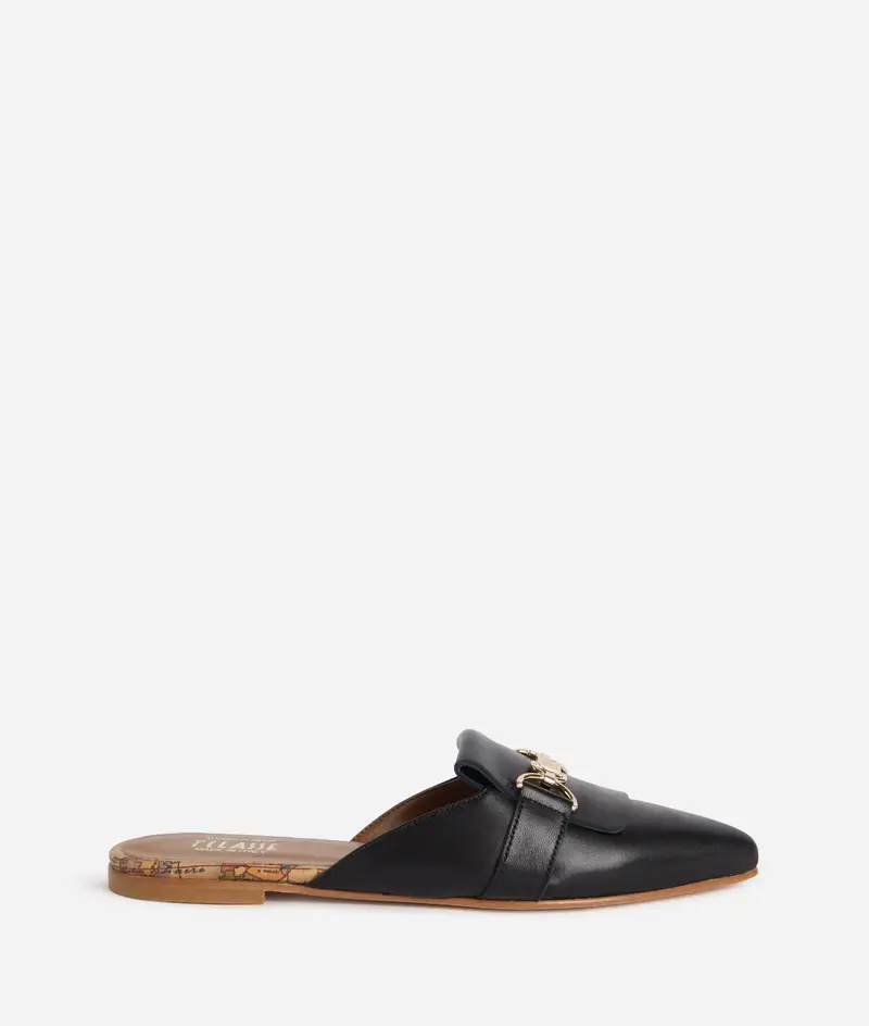 Slipper in nappa con morsetto Nere