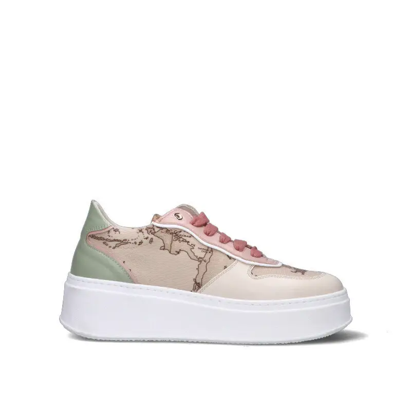 Sneaker donna beige/panna/rosa/verde Vario