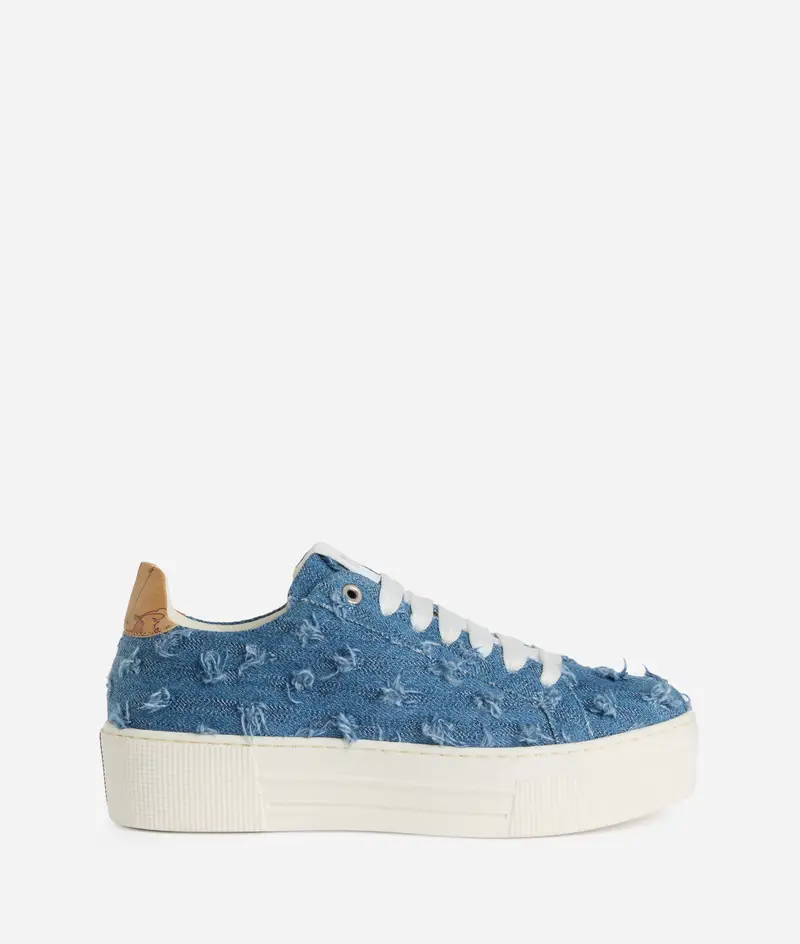 Sneaker in denim con tallone Geo Classic Blu Denim