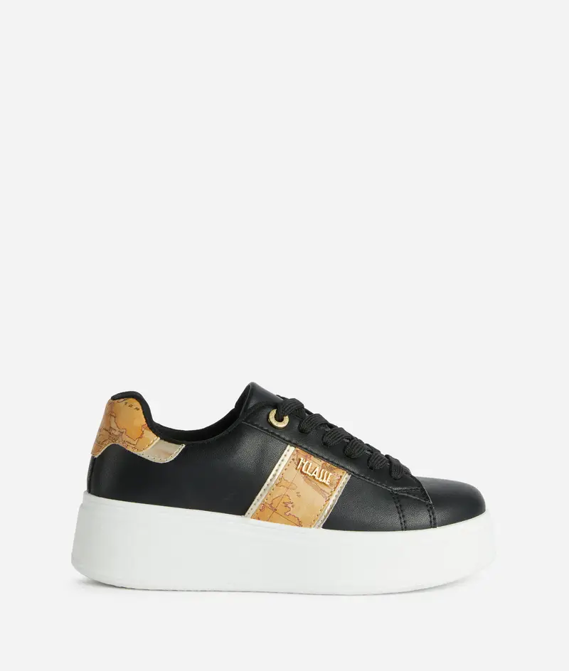 Sneaker in eco nappa con banda Geo Classic Nere