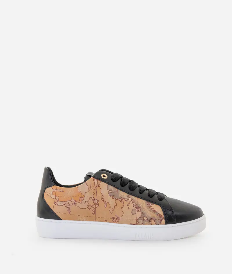 Sneaker in eco nappa Geo Classic e pelle liscia Nere