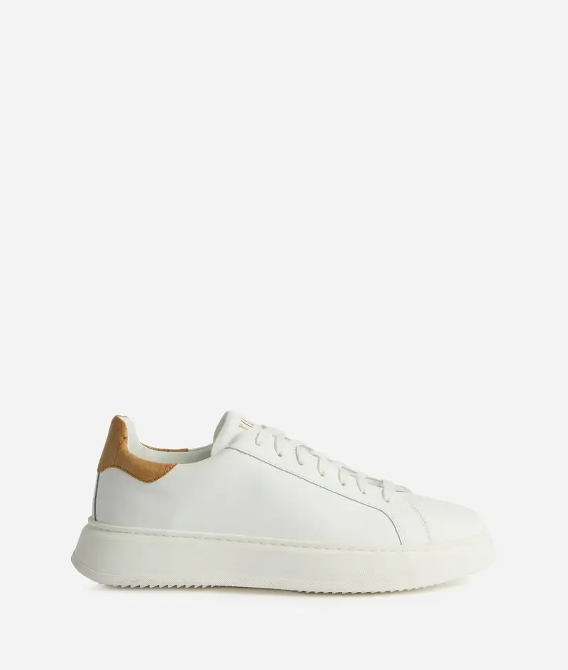 Sneaker in pelle granata con dettaglio Geo Classic Bianche