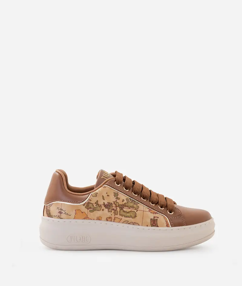 Sneaker in pelle liscia con inserti Geo Classic Naturali