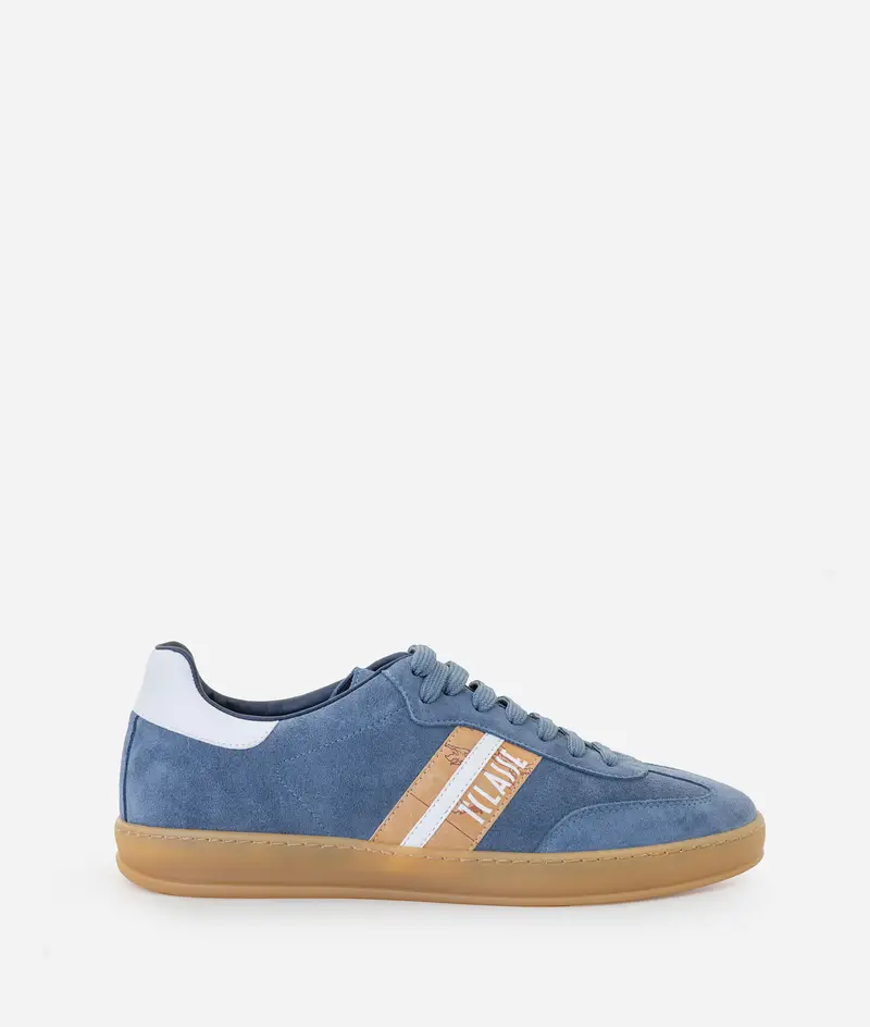 Sneaker in pelle scamosciata con bande Geo Classic Denim