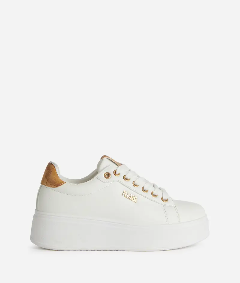 Sneaker zeppate in eco nappa con logo 1ᴬ Classe Bianche