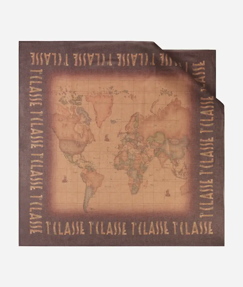 Stola con logo sfumato in misto viscosa 130x130 Bordeaux