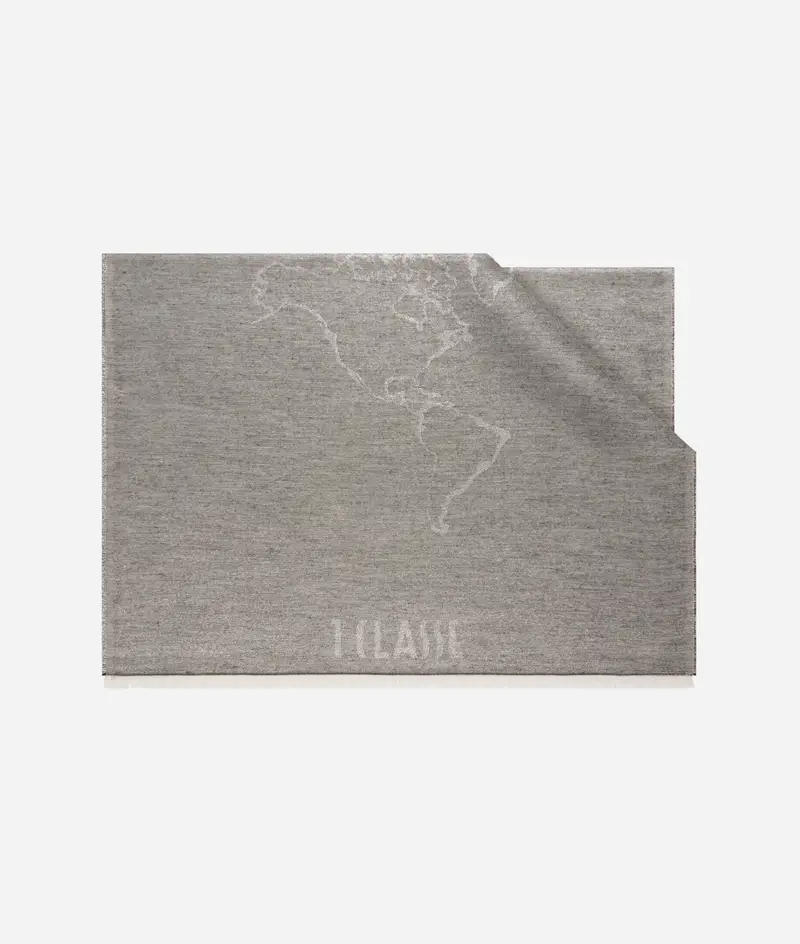 Stola Geo Filetto Lurex in misto modal 84x170 Nera