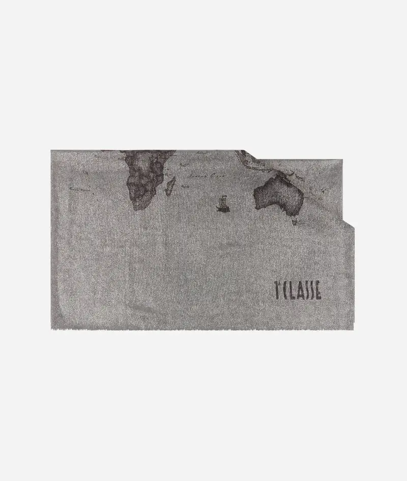 Stola Geo Marezzato Lurex 80x200 Grigia