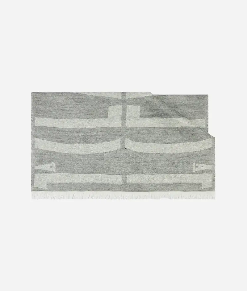 Stola Logo specchiato Lurex 80x180 Grigio Medio