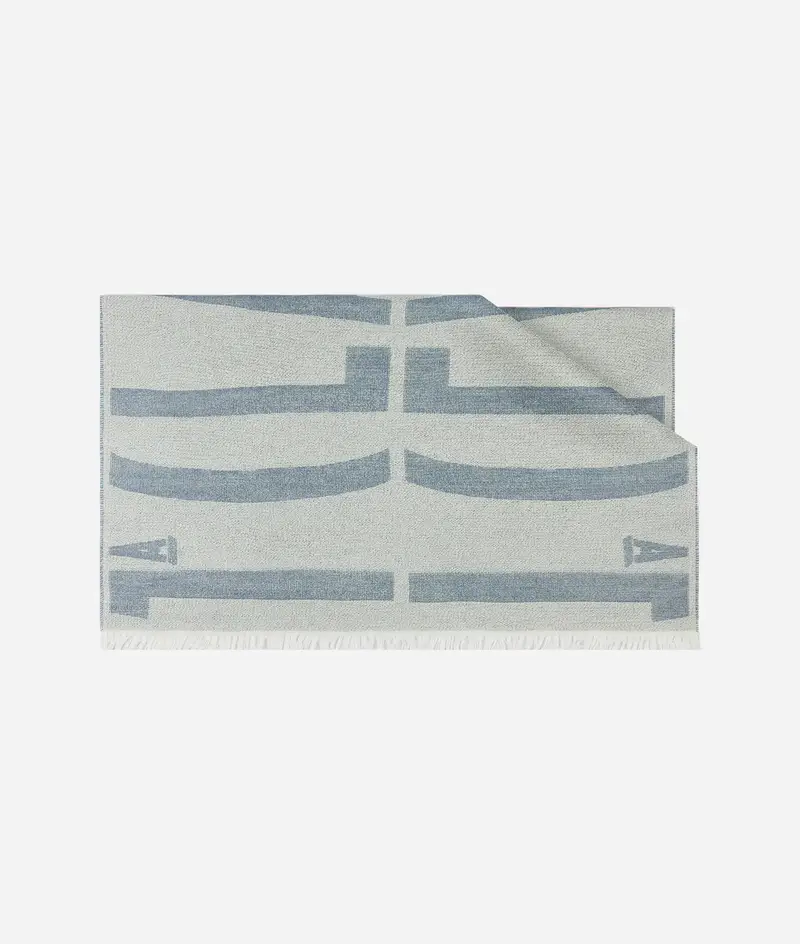 Stola Logo specchiato Lurex 80x180 Pervinca