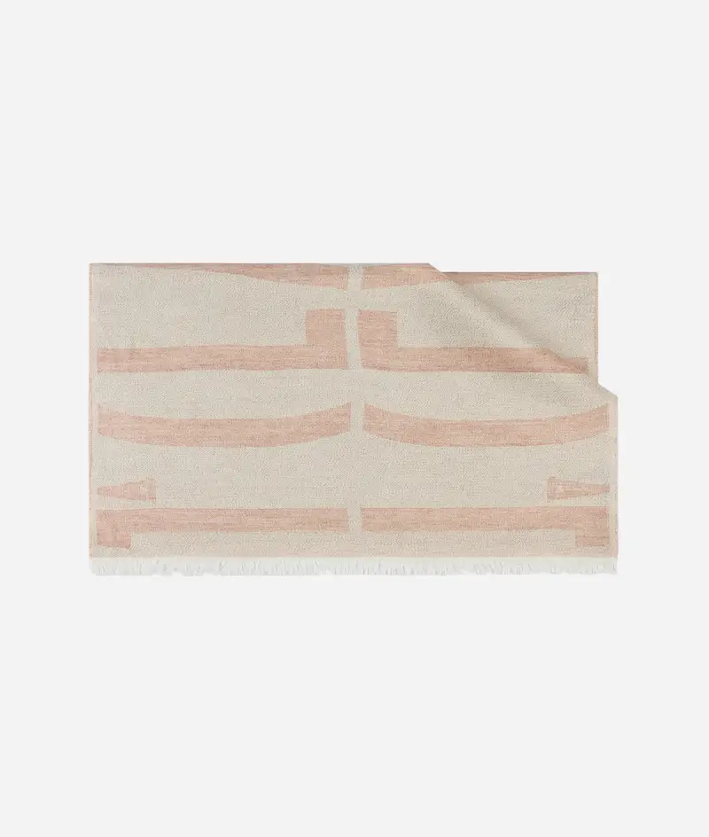 Stola Logo specchiato Lurex 80x180 Rosa Boreale