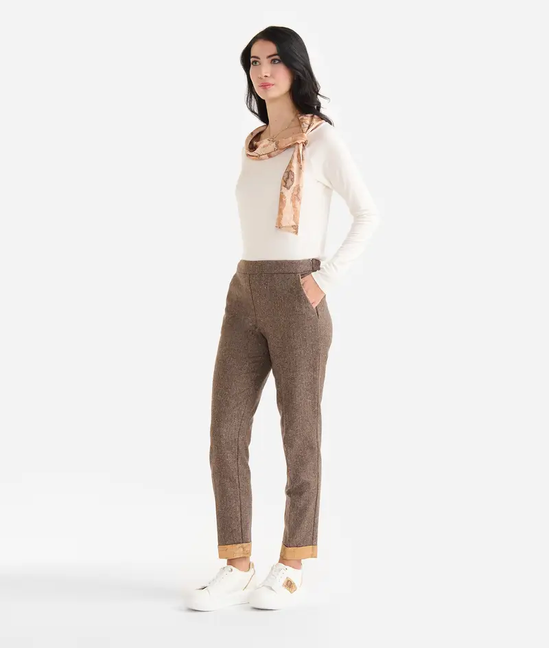 T-shirt con foulard Geo Classic in jersey di viscosa stretch Naturale