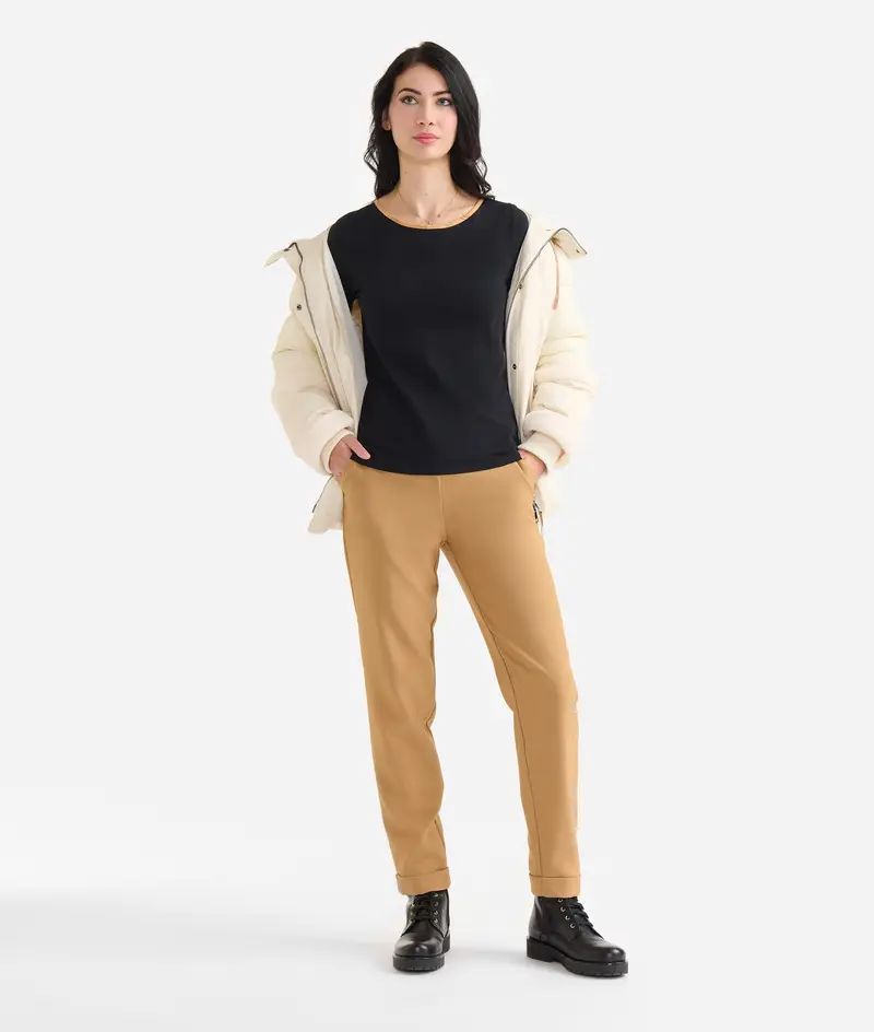 T-shirt con gioiello 1C in jersey di cotone stretch Nera