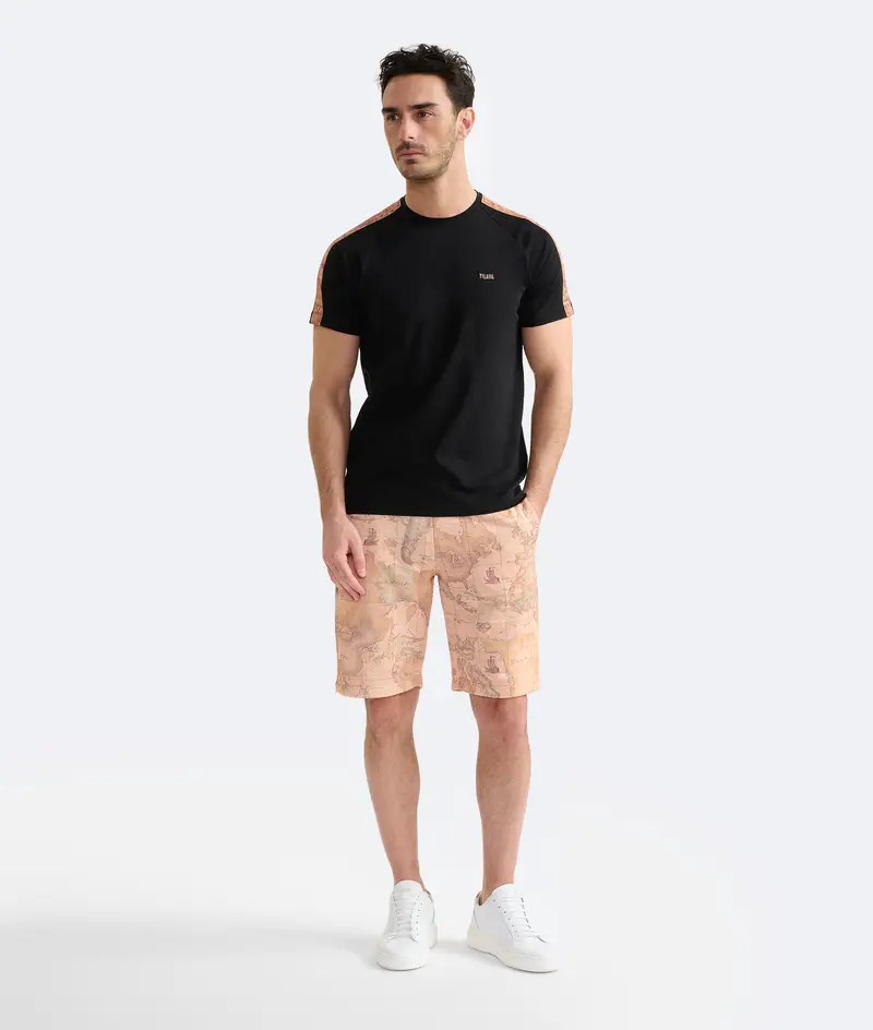 T-shirt in cotone con dettagli spalle Nera