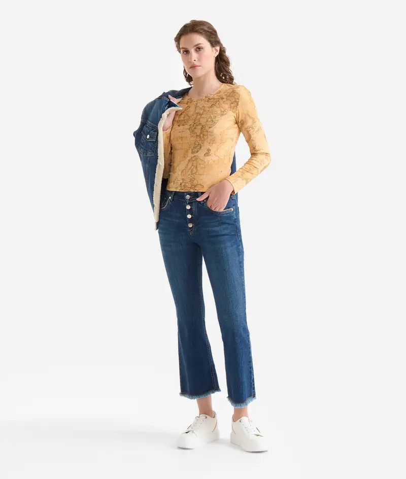 T-shirt in jersey di cotone stretch Geo Classic