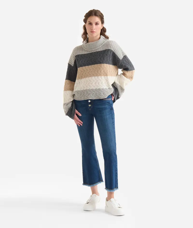 Tricot in filato misto lana merinos Grigio Chiaro