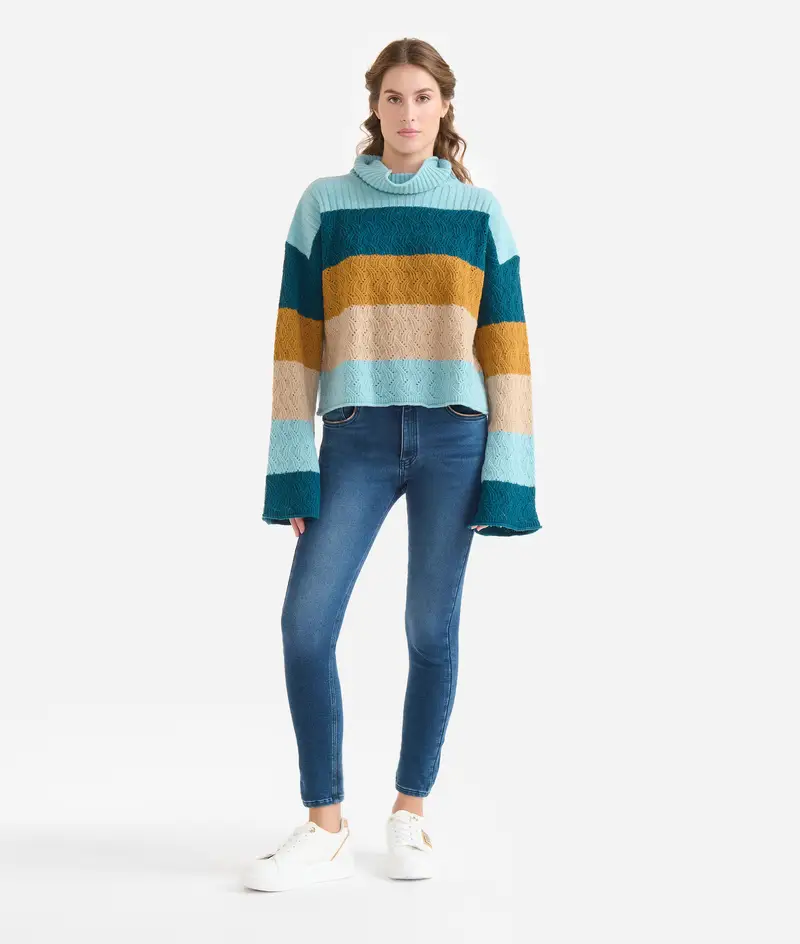 Tricot in filato misto lana merinos Pavone