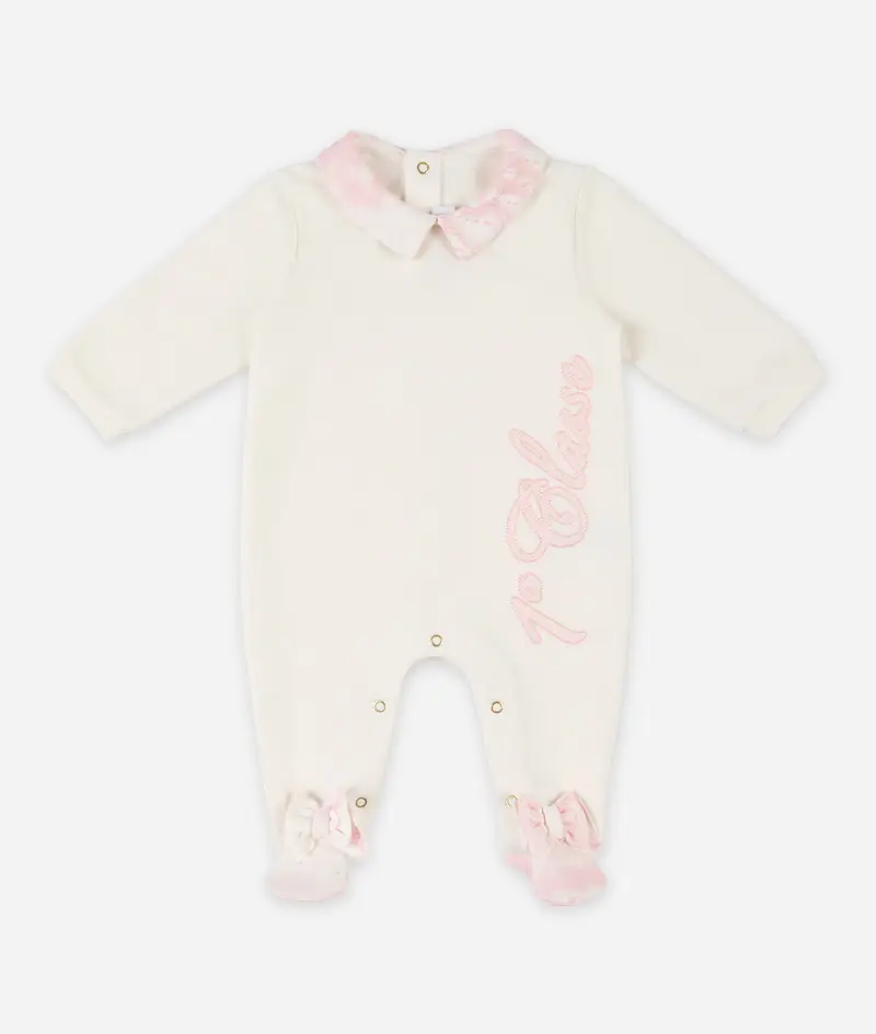 Tutina in felpina con logo 1ᴬ Classe Latte e Geo Pink