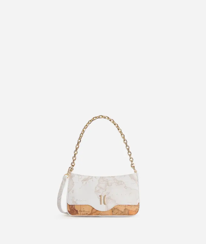 White Geo Mix pochette con catena Bianca