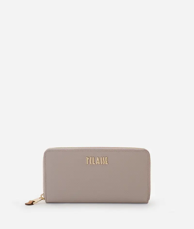 Windy City portafoglio zip around Greige