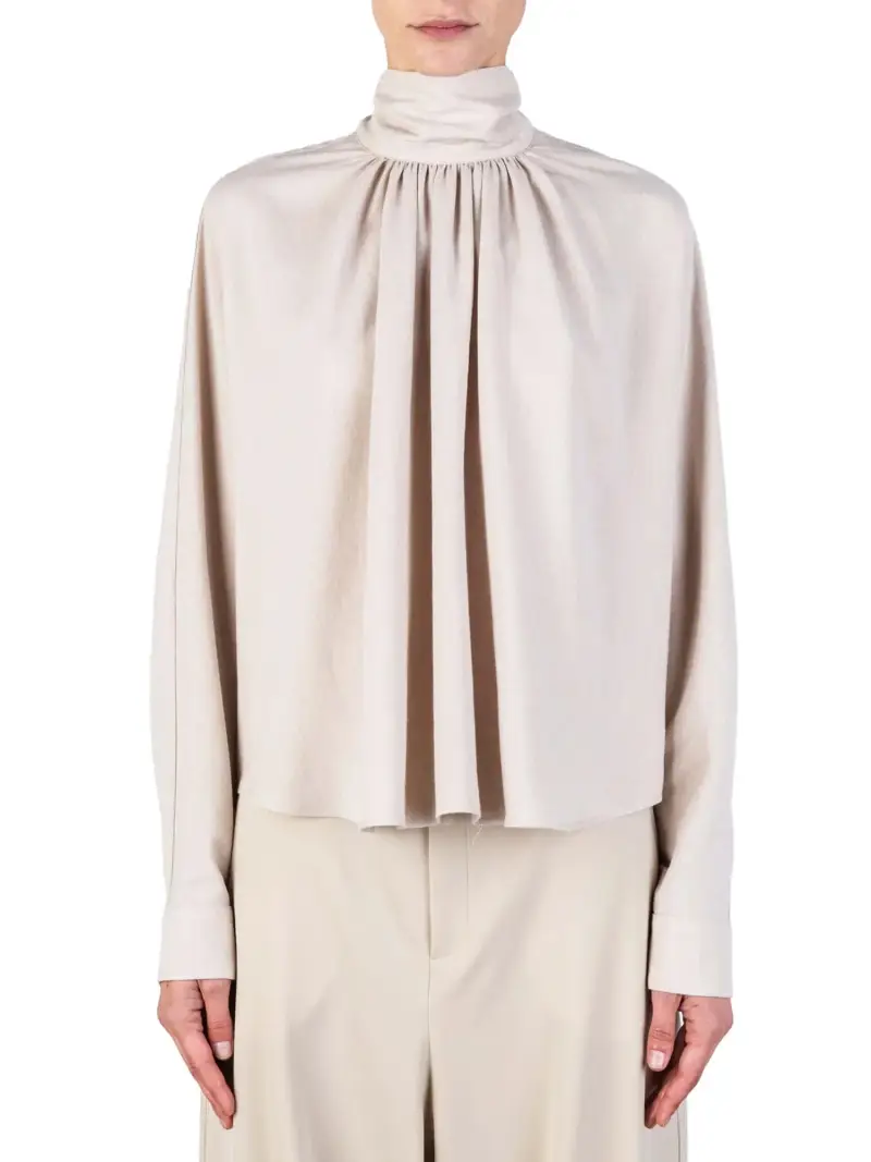 Blusa con Collo Alto BEIGE
