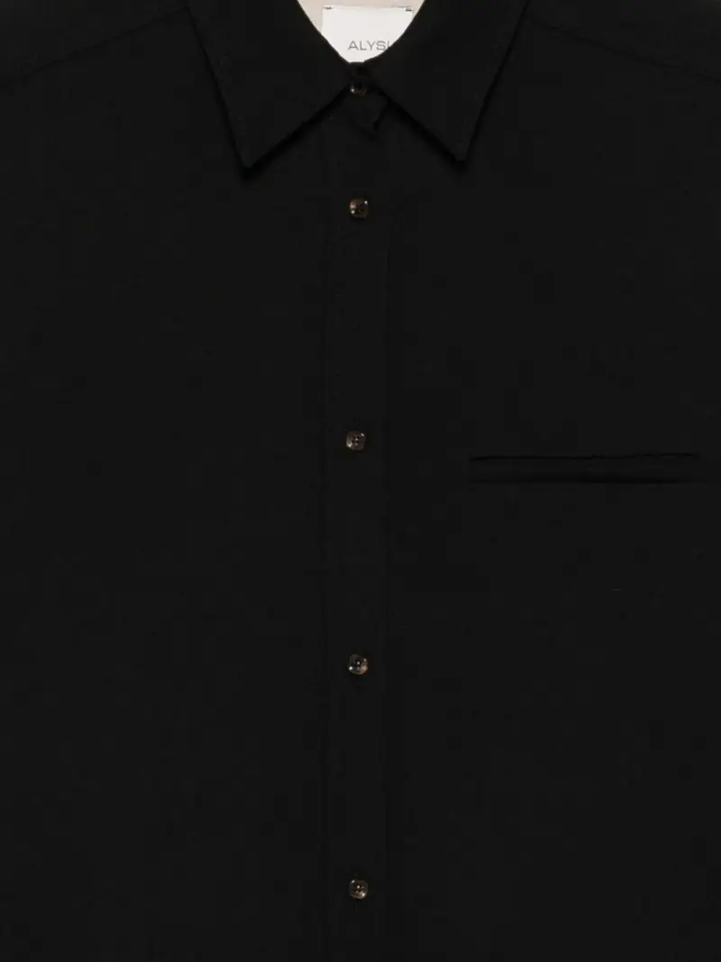 Camicia Abbottonata Nera Nero miniatura 2