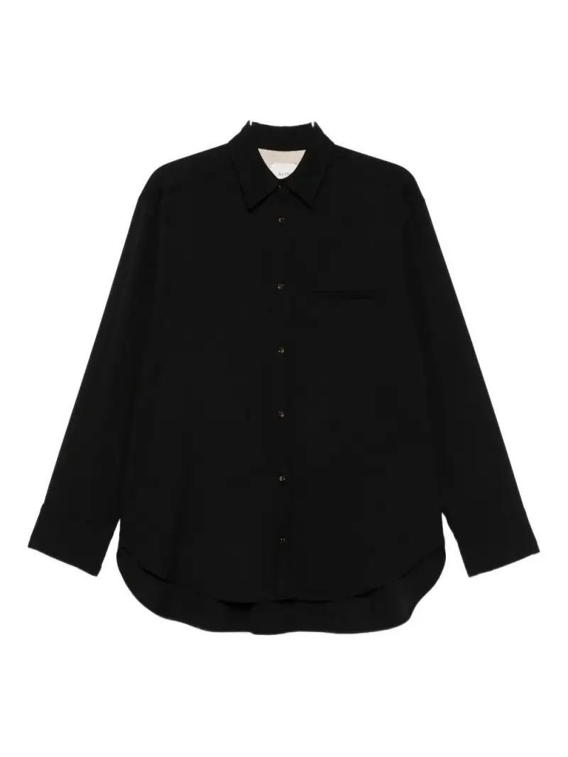 Camicia Abbottonata Nera Nero