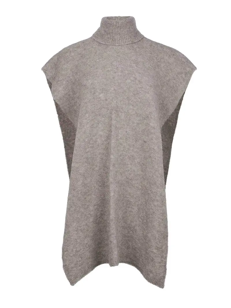 Cape Made Of A Blended Alpaca Grigio