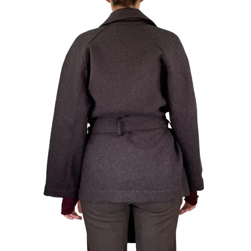 Cappotto Doppiopetto con Cintura MARRONE miniatura 3