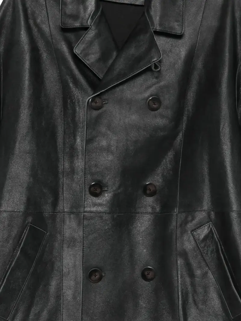 Alysi Giacca doppiopetto in cotone nero miniatura 3