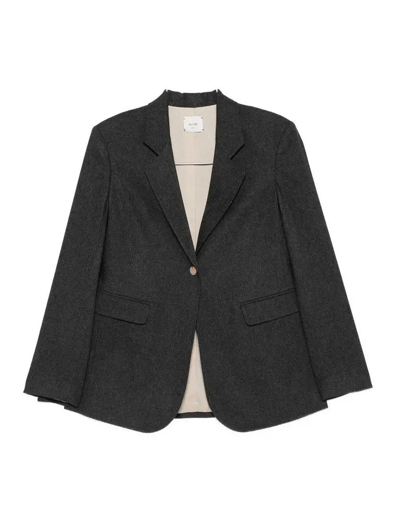 Giacca monopetto in flanella Grigio