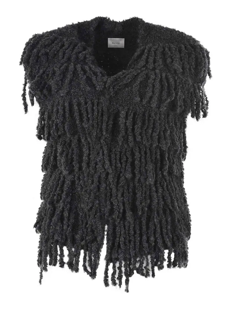 Giulazione in mohair e miscela di lana Grigio