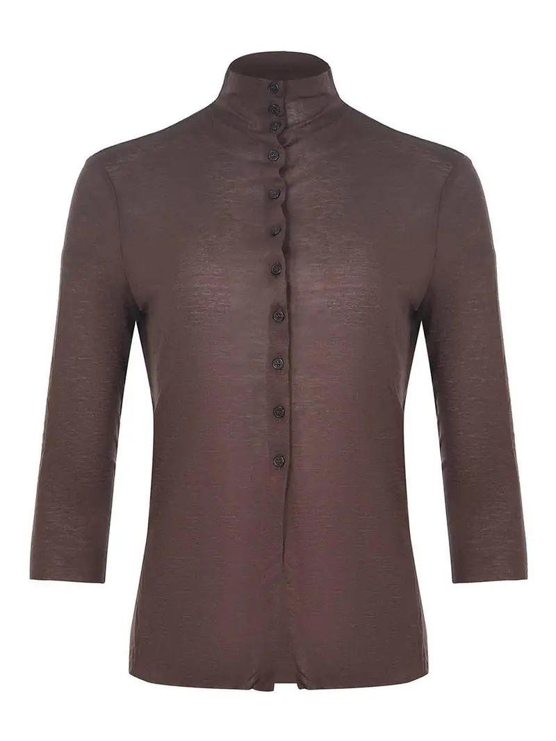 Maglione Fatto Di Lana Marrone Scuro