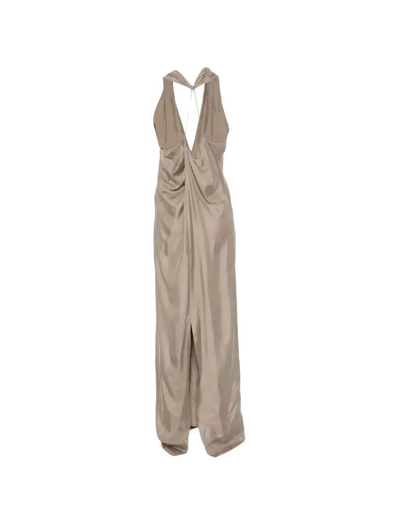 Maxi dress satin BEIGE miniatura 2