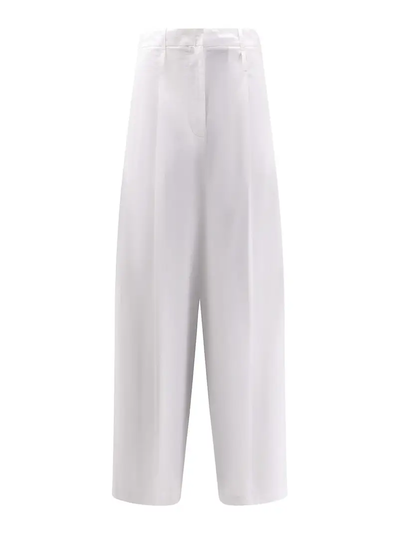 Pantaloni In Cotone Bianco