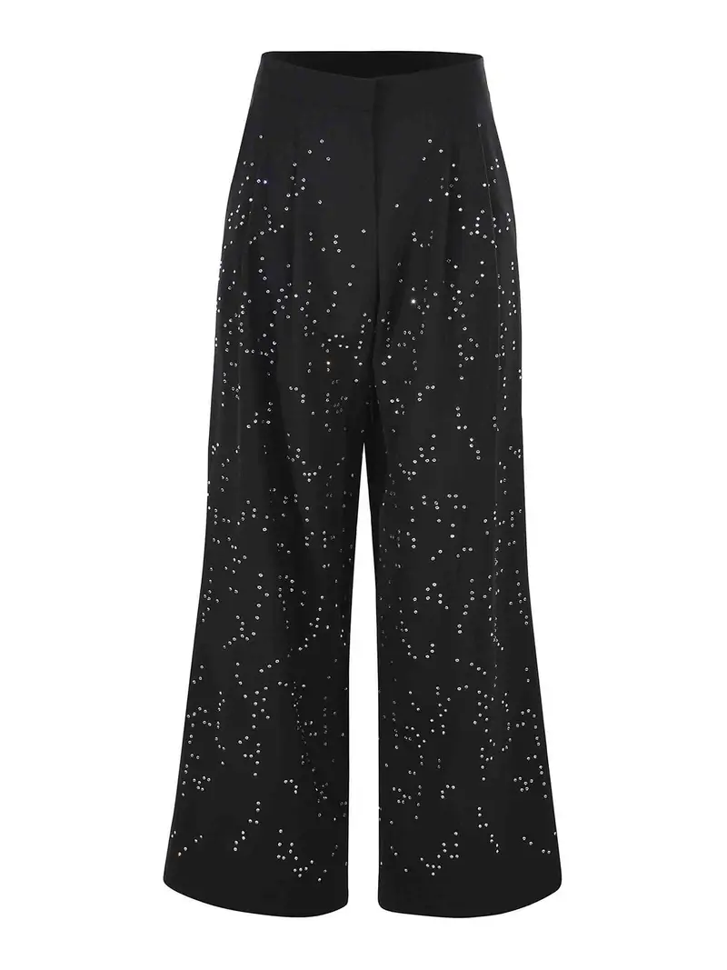 Pantaloni in miscela di lana Nero